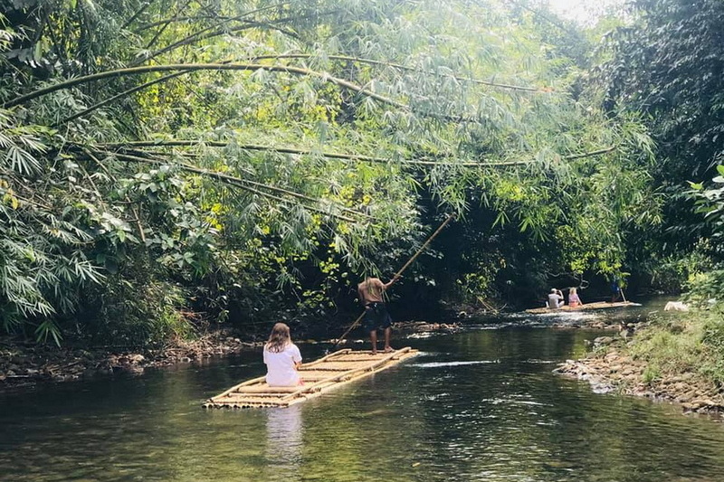 khaolak safari, bamboo rafting, wang kieng khu bamboo rafting