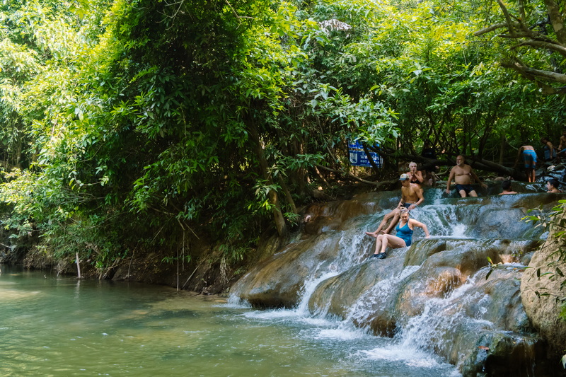 hot spring waterfall krabi, hot stream krabi, hot stream waterfall, ron waterfall, ron waterfall krabi